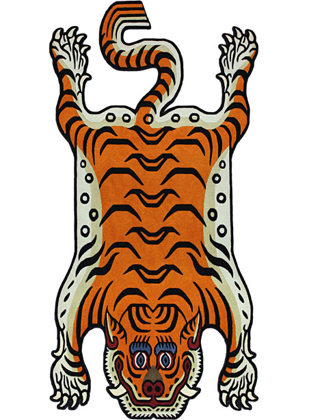 orange tiger rug