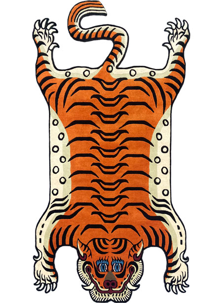 safari area tiger rug