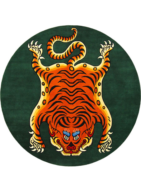 Round tiger rug